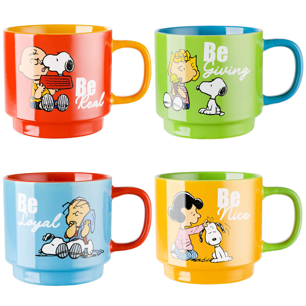 Peanuts Snoopy ensemble de mugs empilés économisant de lespace sur plan de travail