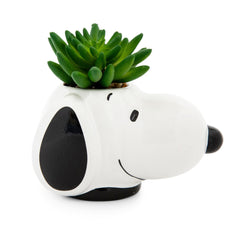 Peanuts Snoopy visage sur pot en céramique, ajout décoratif nostalgique