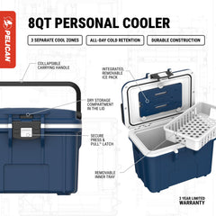 Pelican pack froid amovible en gros plan, maintien efficace du frais