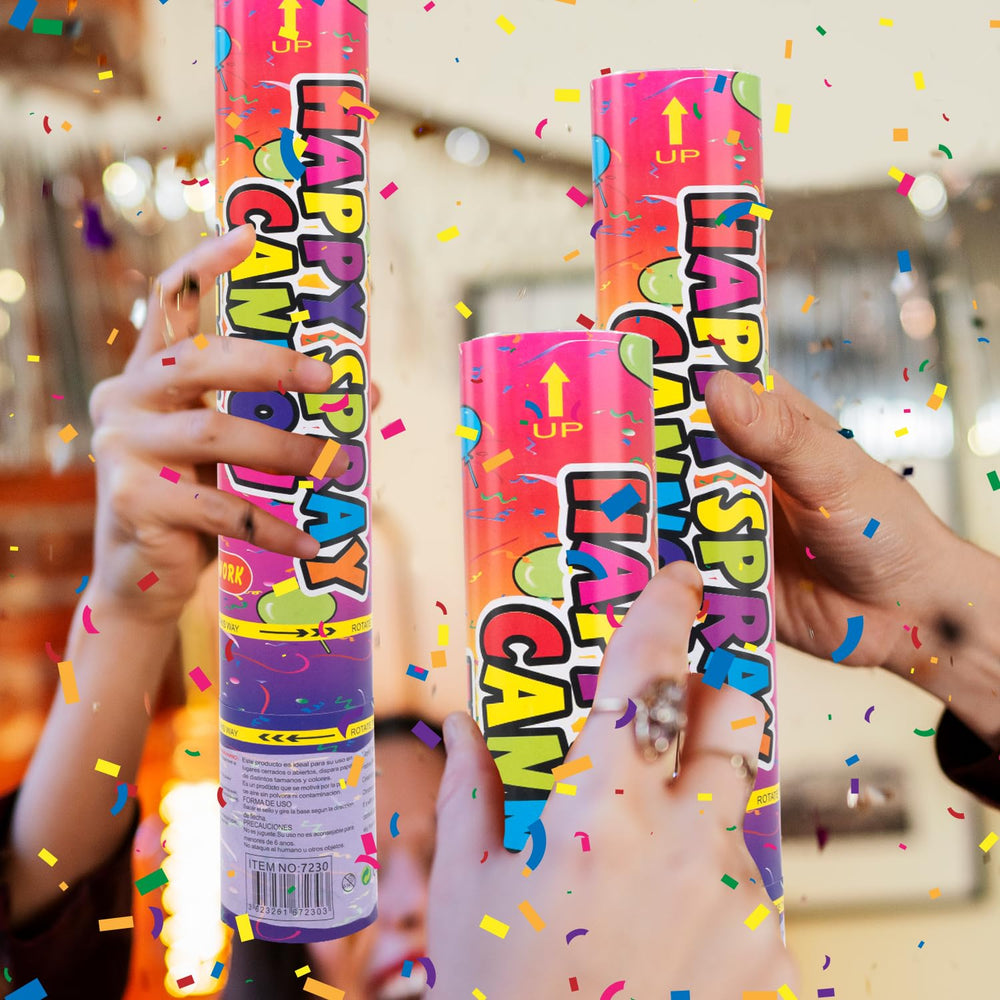 PEMUISE popper utilisé en fête, montre l'effet multicolore et ambiance joyeuse