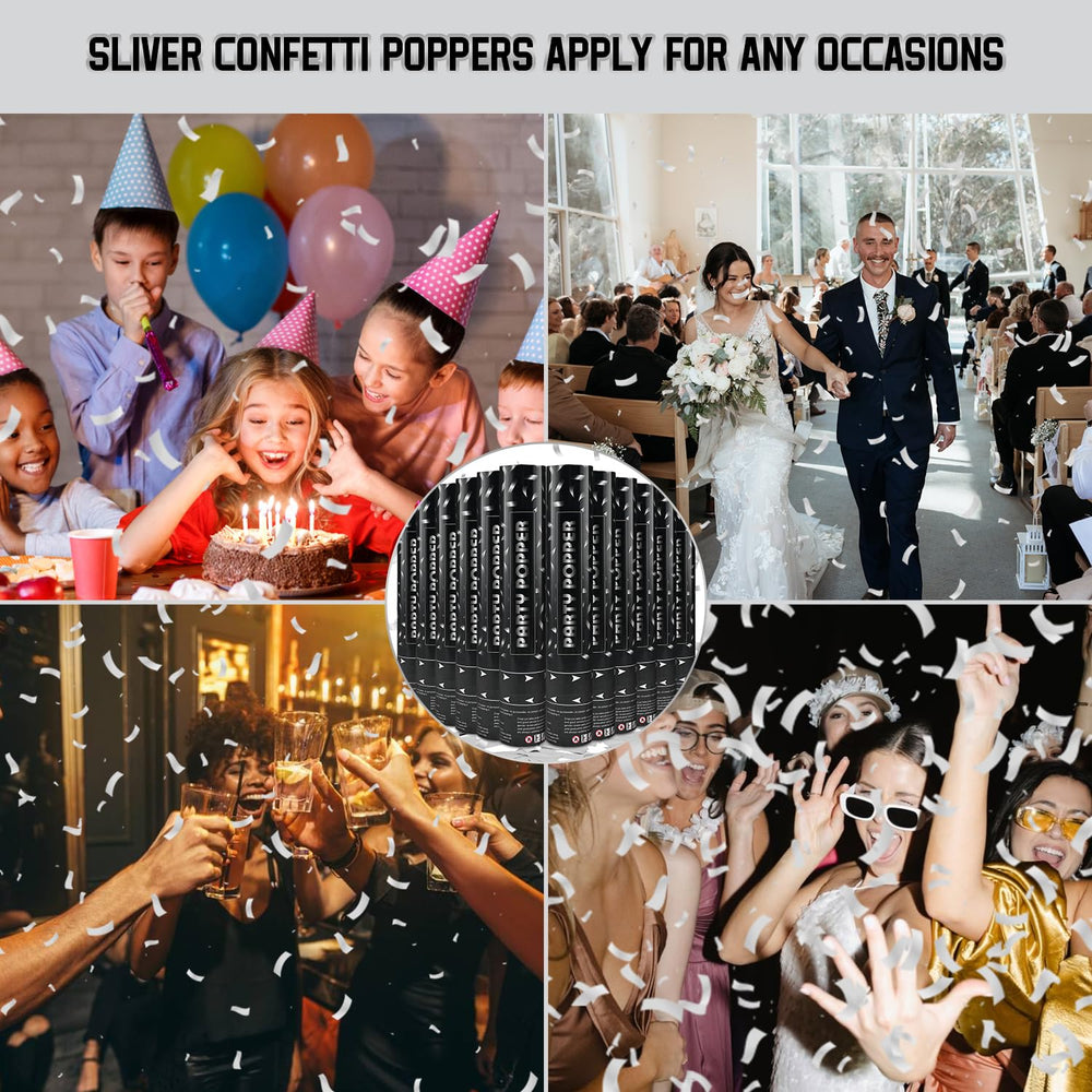 PEMUISE scène de mariage avec confettis argentés créant ambiance festive