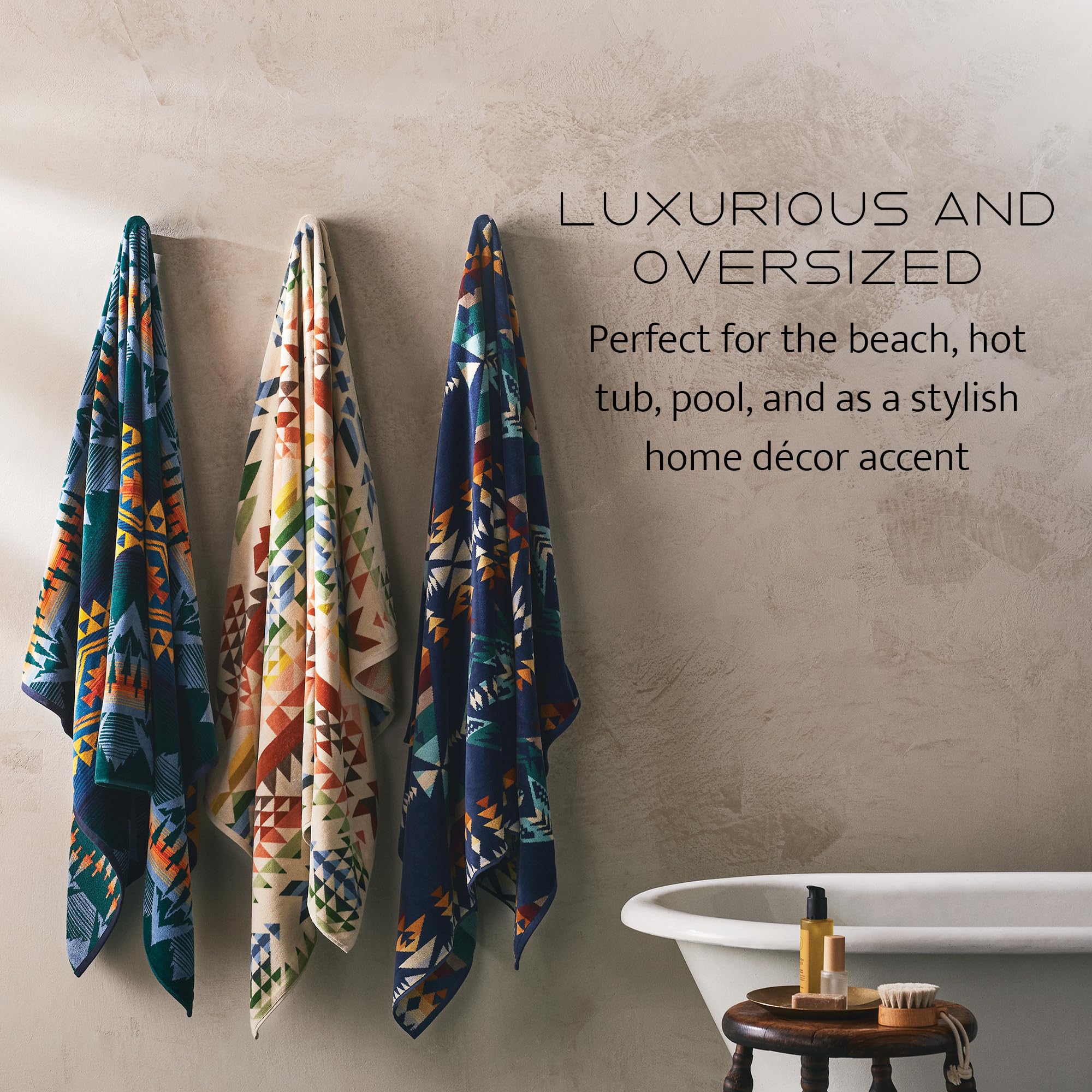 Pendleton motif jacquard en détail illustrant couleurs vives durables