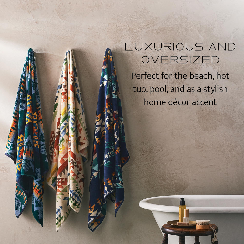 Pendleton motif jacquard en détail illustrant couleurs vives durables