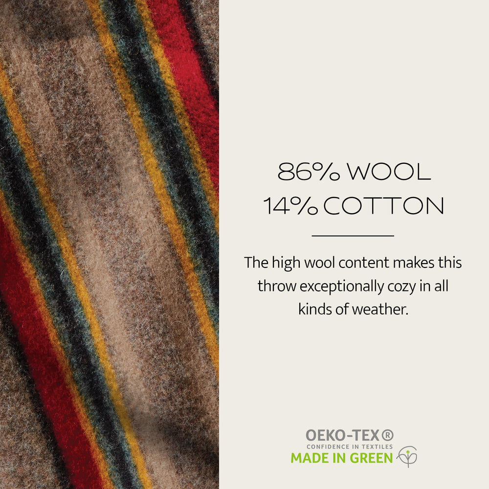 Pendleton Yakima posé près d'une règle pour comparaison de taille pratique