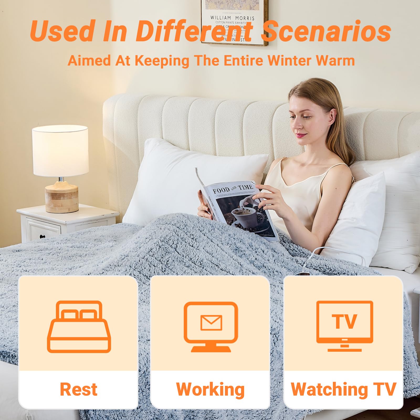 PENGZHU TECHNOLOGY comparaison d’échelle montrant 72"x84" et adaptation lit