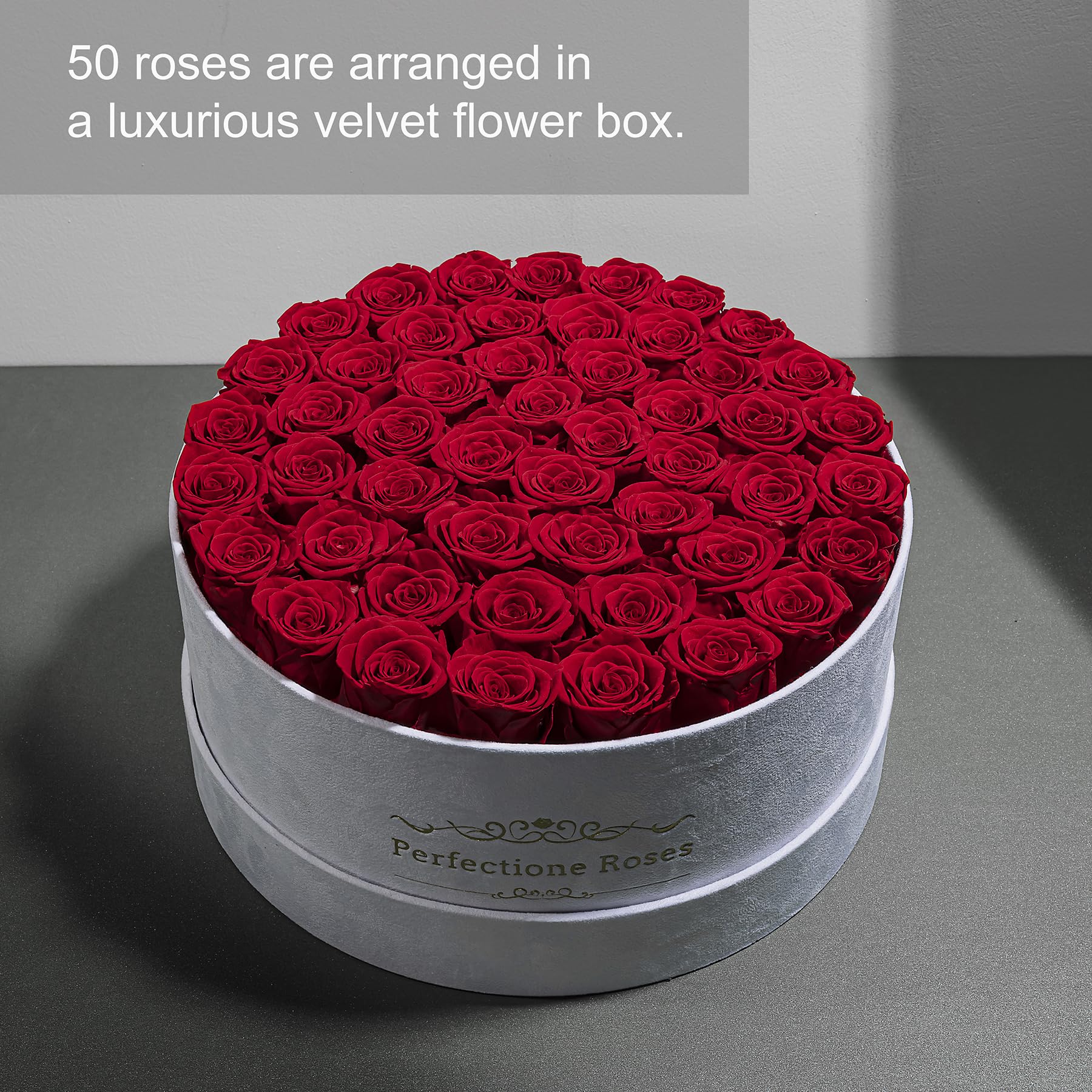 Perfectione Roses gros plan pétales montrant texture naturelle et durabilité