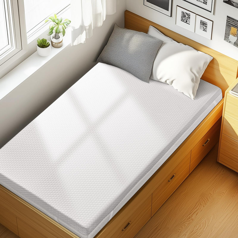 PERLECARE sur-matelas Twin devant packaging montrant taille et confort