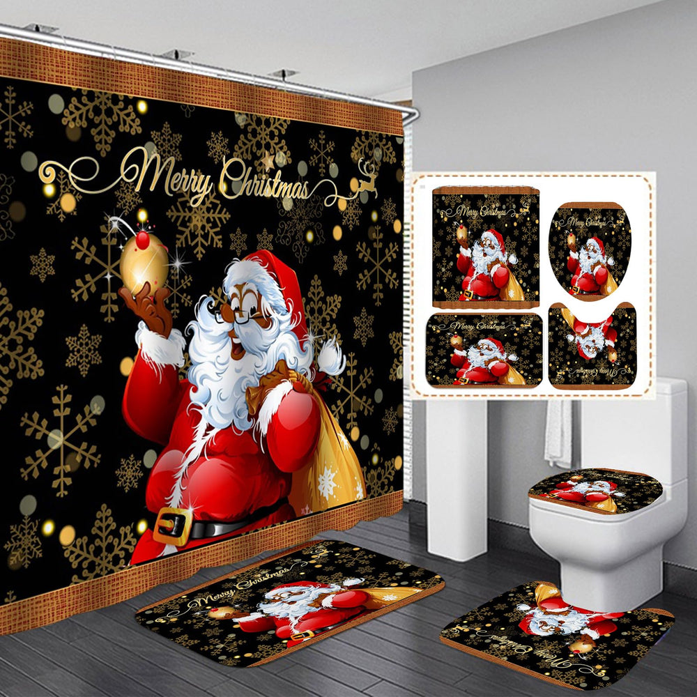 Peryiter rideau de douche noir devant, déco festive instantanée