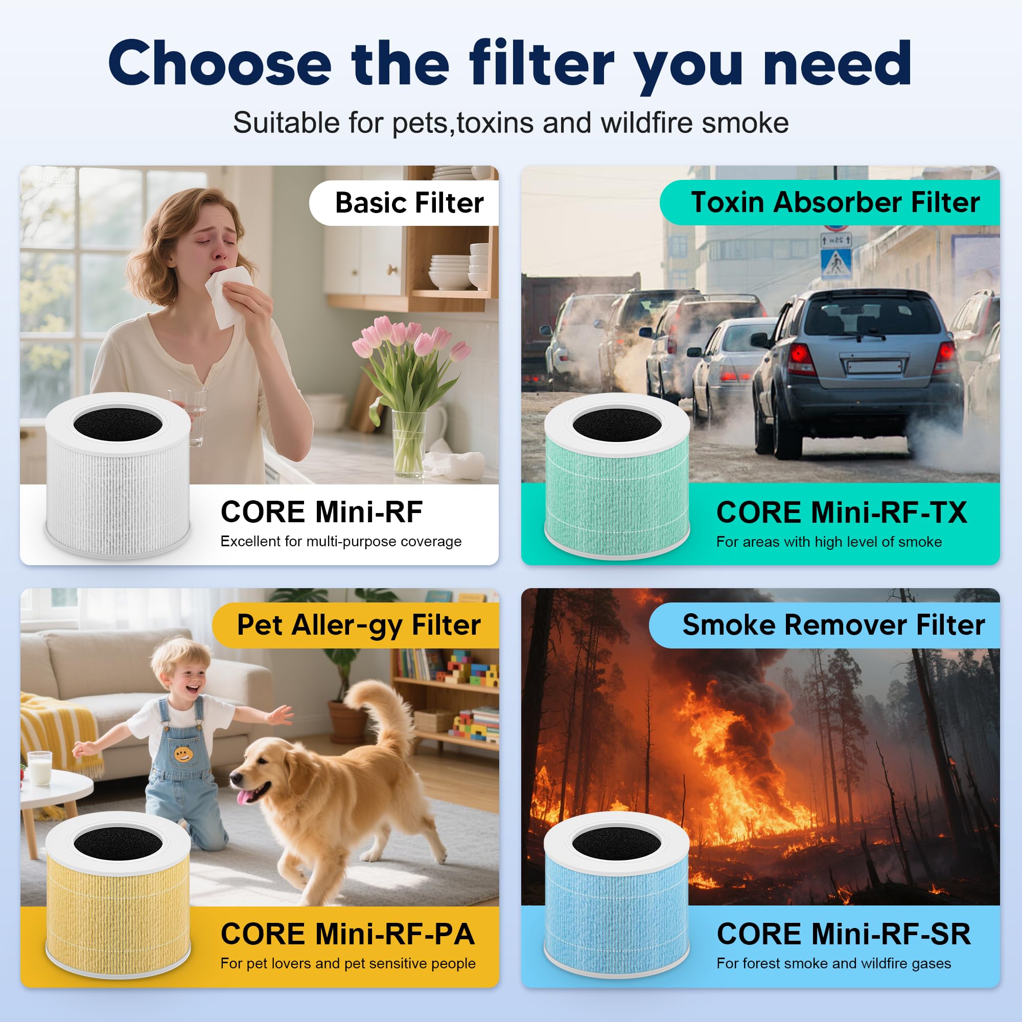 PETOX filtre inséré dans purificateur démontrant compatibilité Core Mini‑P