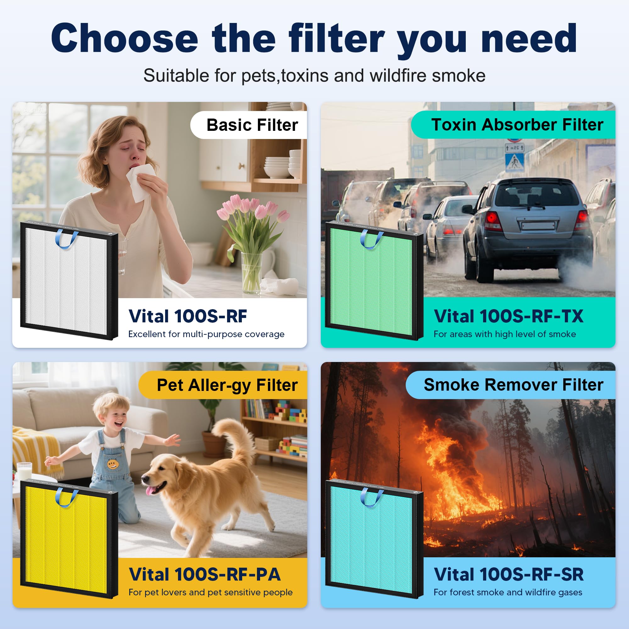 PETOX filtre Vital 100S vert spécialisé pour absorber odeurs domestiques persistantes