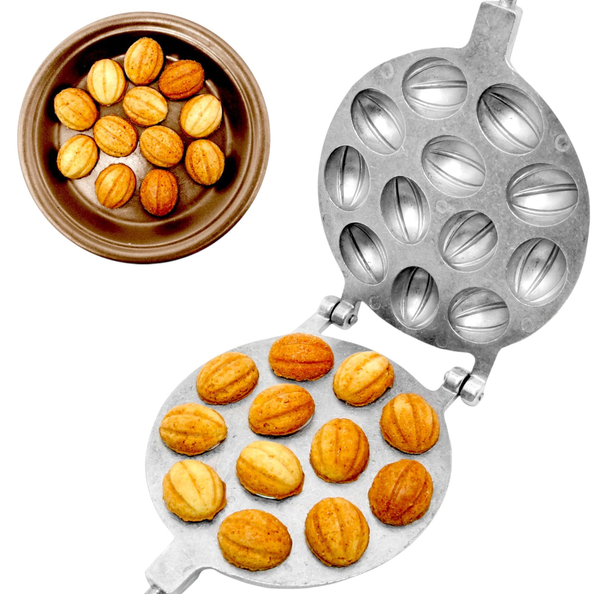 PetriStor vue avant du moule oreshki montrant 12 cavités pour cuisson rapide