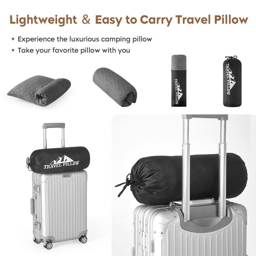 PEUJEW coussin compressé dans son sac pour transport facile