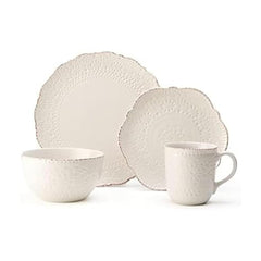 Pfaltzgraff vue avant des assiettes crema pour présentation élégante