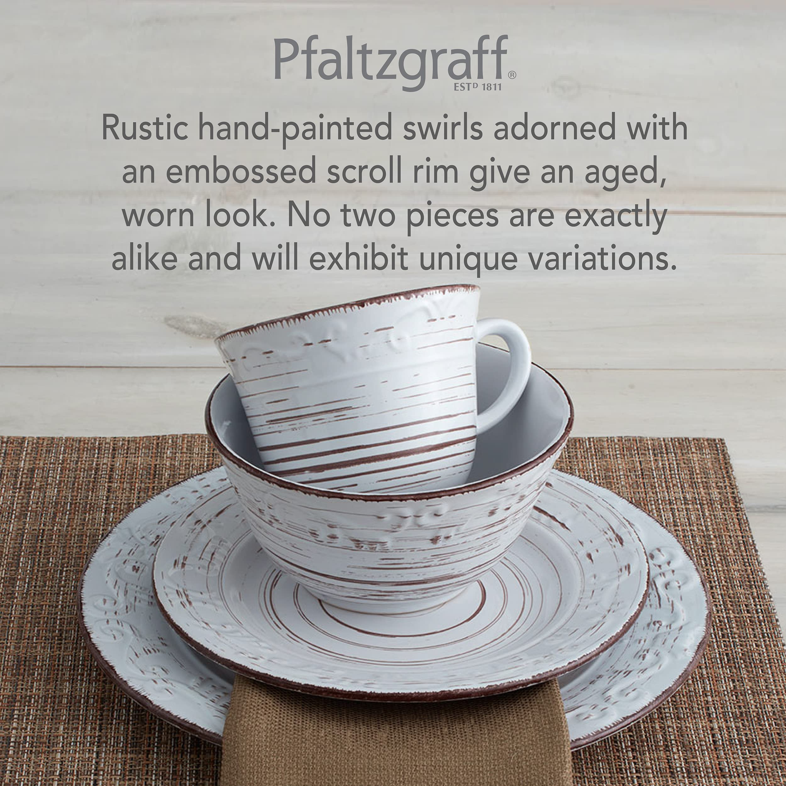 Pfaltzgraff service complet sur table dressée, rendement esthétique pour réceptions