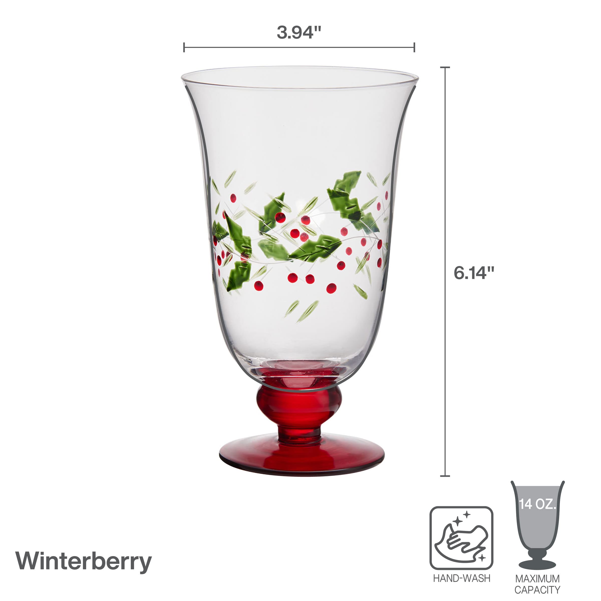 Pfaltzgraff base teintée rouge ajoutant une touche festive