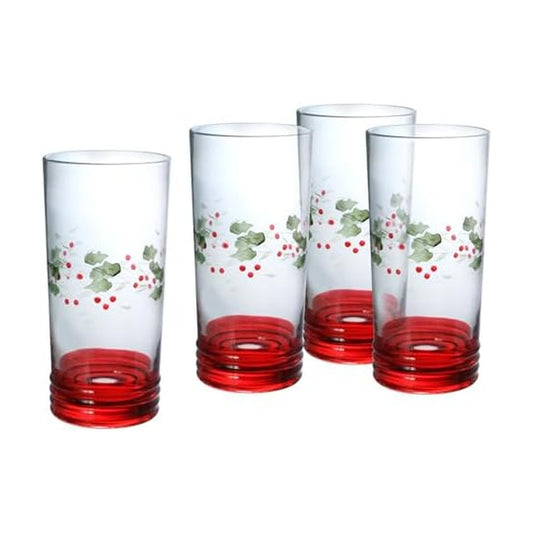 Pfaltzgraff verre face motif Winterberry, élégant pour tables festives
