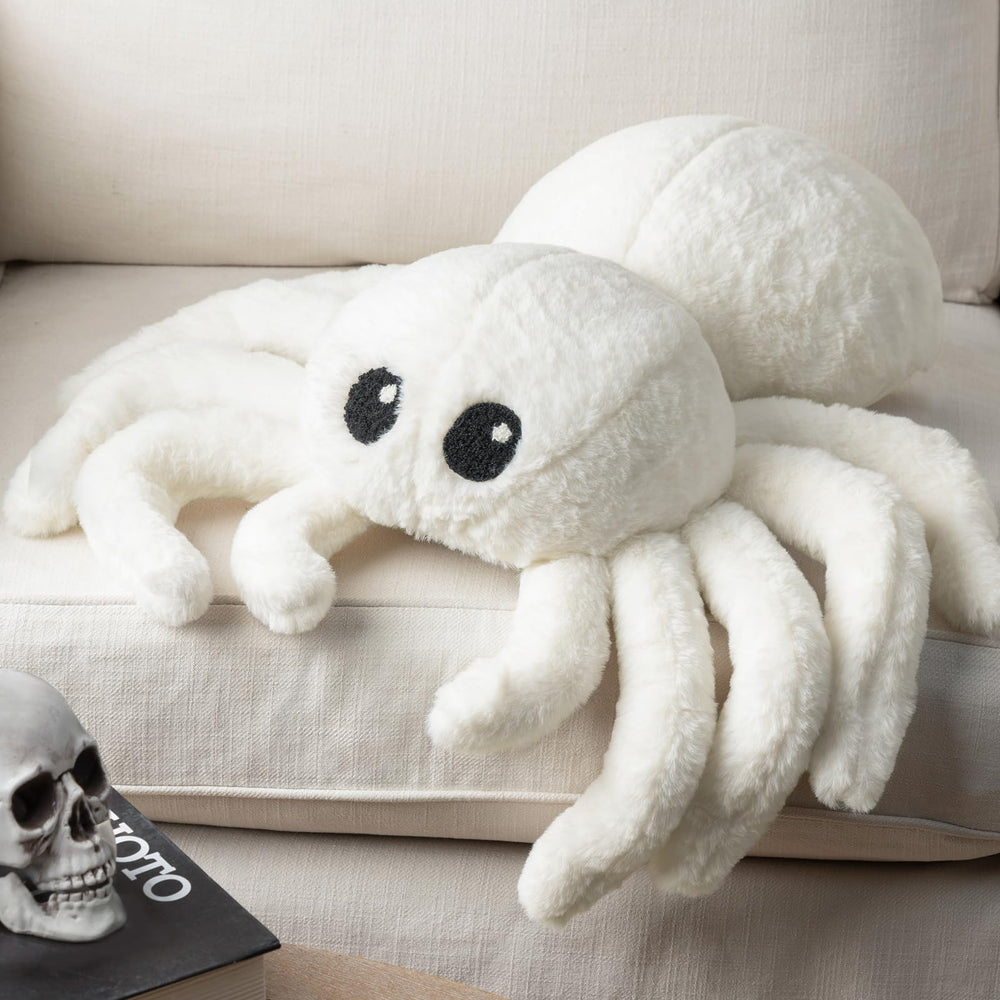 Phantoscope coussin araignée vue de face, décoration Halloween accueillante