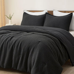 PHF couette face avant noire montrant le design gaufré et élégance