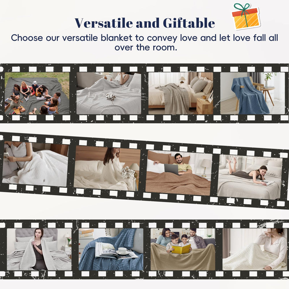 PHF couverture gaufre pliée dans valise, compacte et pratique pour voyage