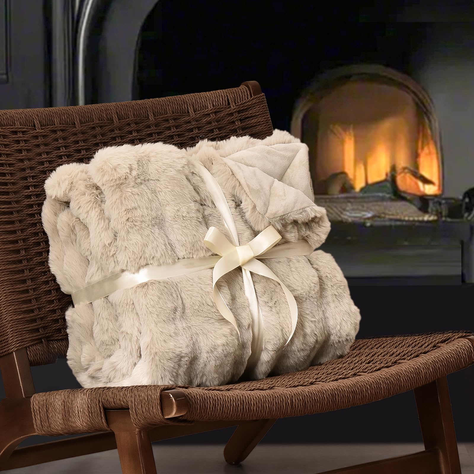 PHF plaid posé à côté règle pour montrer taille 50×60 pouces