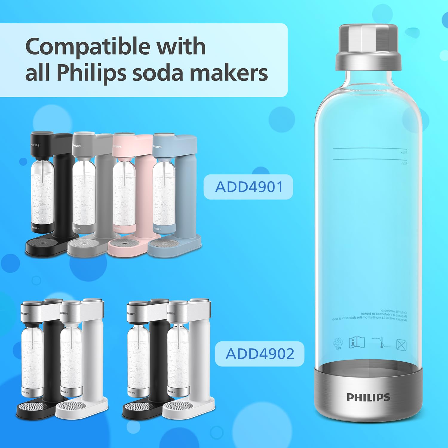 PHILIPS base inox close-up pour robustesse et conservation du gaz