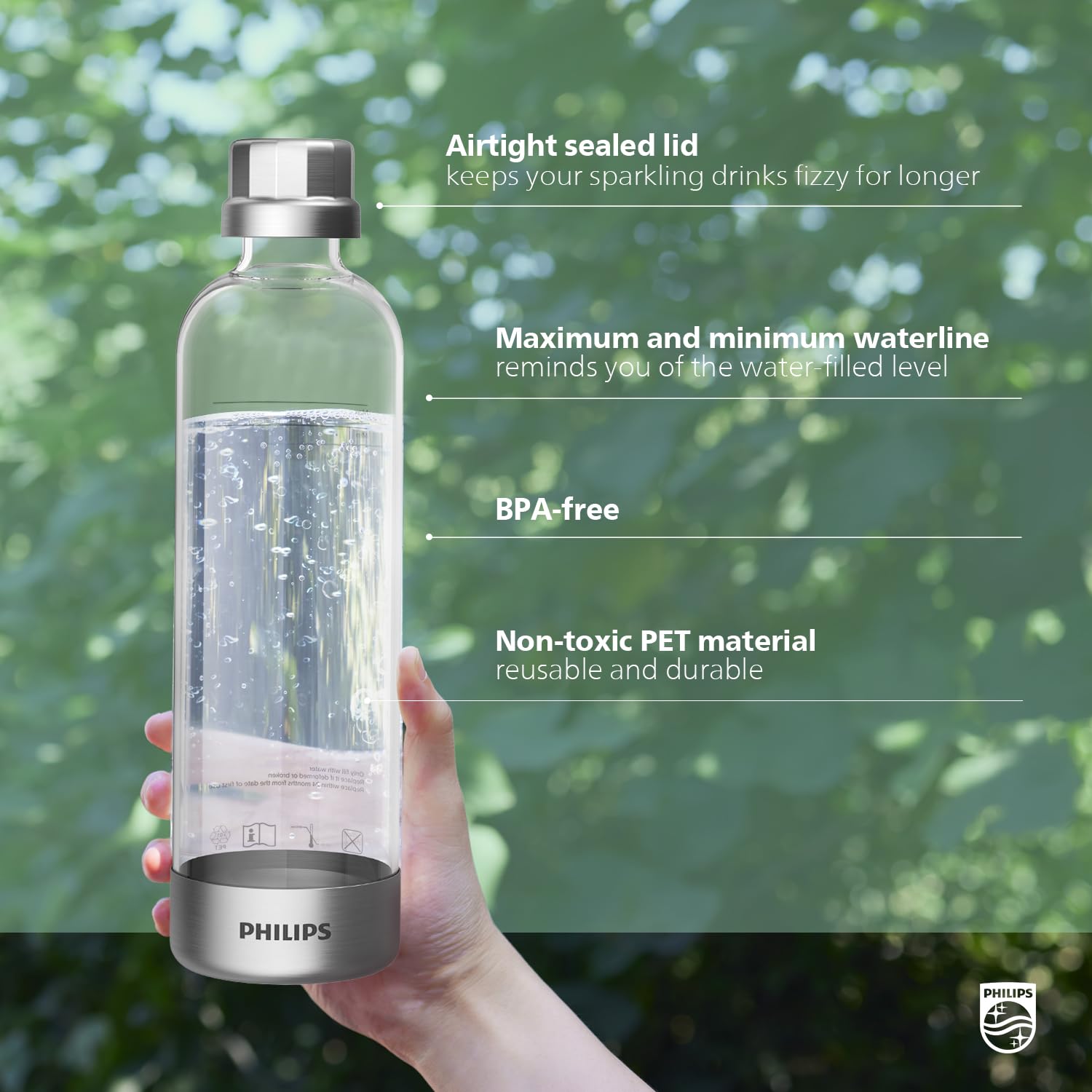 PHILIPS bouchon inox de la bouteille ADD916/37 offrant étanchéité fiable