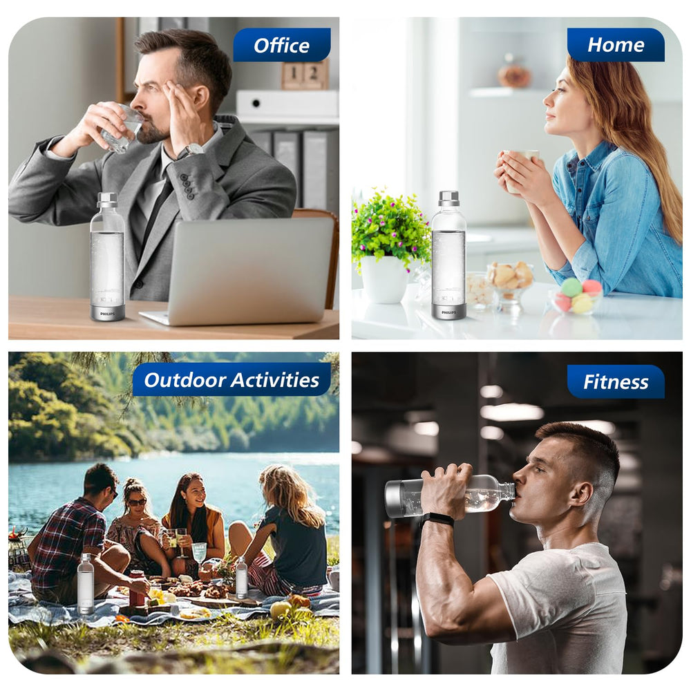 PHILIPS bouteille ADD916/37 sur table repas apportant élégance et fraîcheur