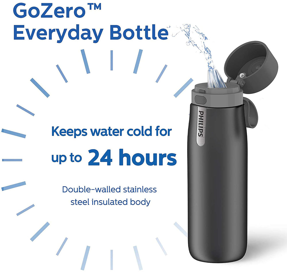 PHILIPS GoZero bouchon pop-up ouvert, permet une prise en main d'une main
