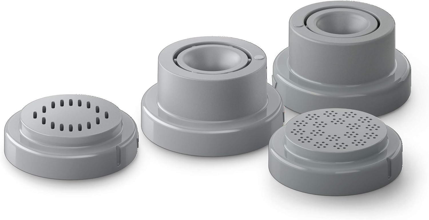Philips kit 4-en-1 vue d'ensemble montrant les quatre disques et rangement facile