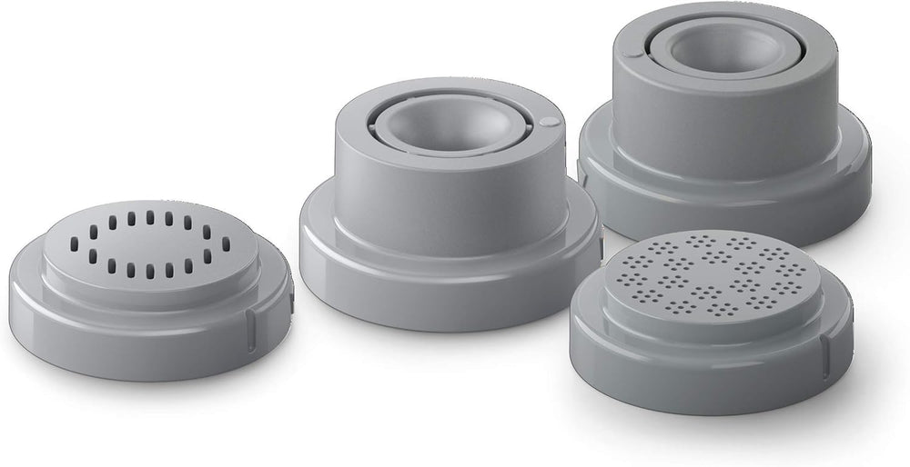 Philips kit 4-en-1 vue d'ensemble montrant les quatre disques et rangement facile