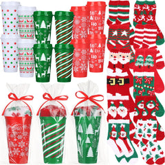 Pickmesh coffret 12 pièces présenté prêt à offrir montrant tasses et chaussettes