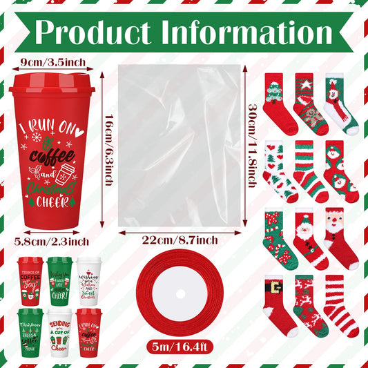 Gobelet Pickmesh 16 oz vu de face, design de Noël festif et capacité pratique