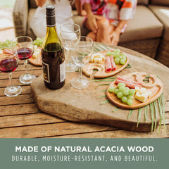 PICNIC TIME gros plan sur grain d'acacia montre durabilité et finition