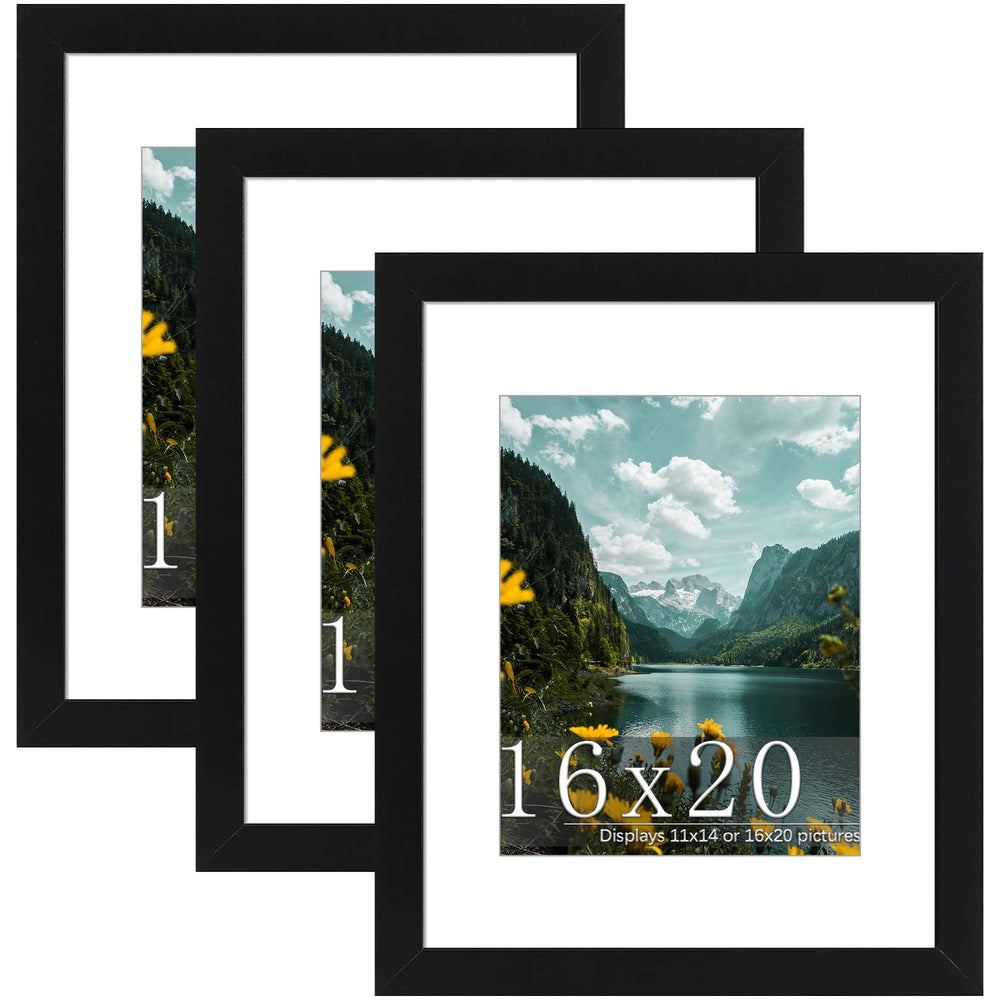 Picrit cadre 16x20 face avant noir élégant pour mise en valeur des posters