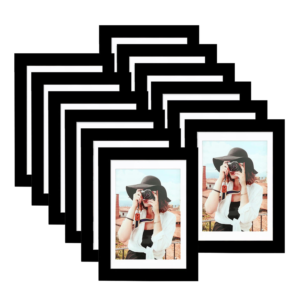 Cadre Picrit 5x7 noir face avant, finition moderne et élégante