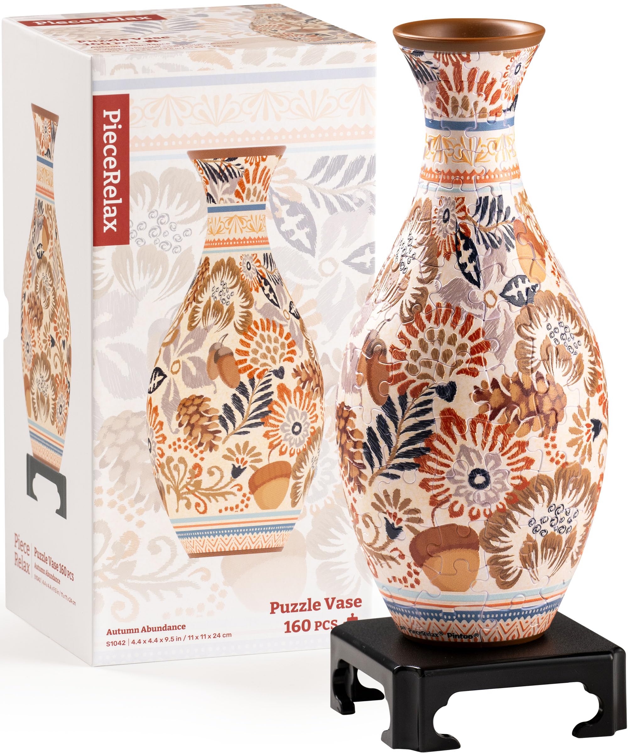 PieceRelax vase face emballé montre le design automnal et l’attrait décoratif