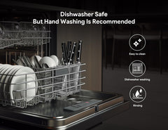 Piklohas couteau en usage sur une table découpant steak proprement