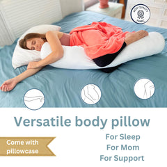 Pillowable coussin en usage sur lit pour soutenir ventre et genoux durant le sommeil
