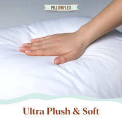 Pillowflex inséré dans une taie de lit offrant apparence pleine et nette