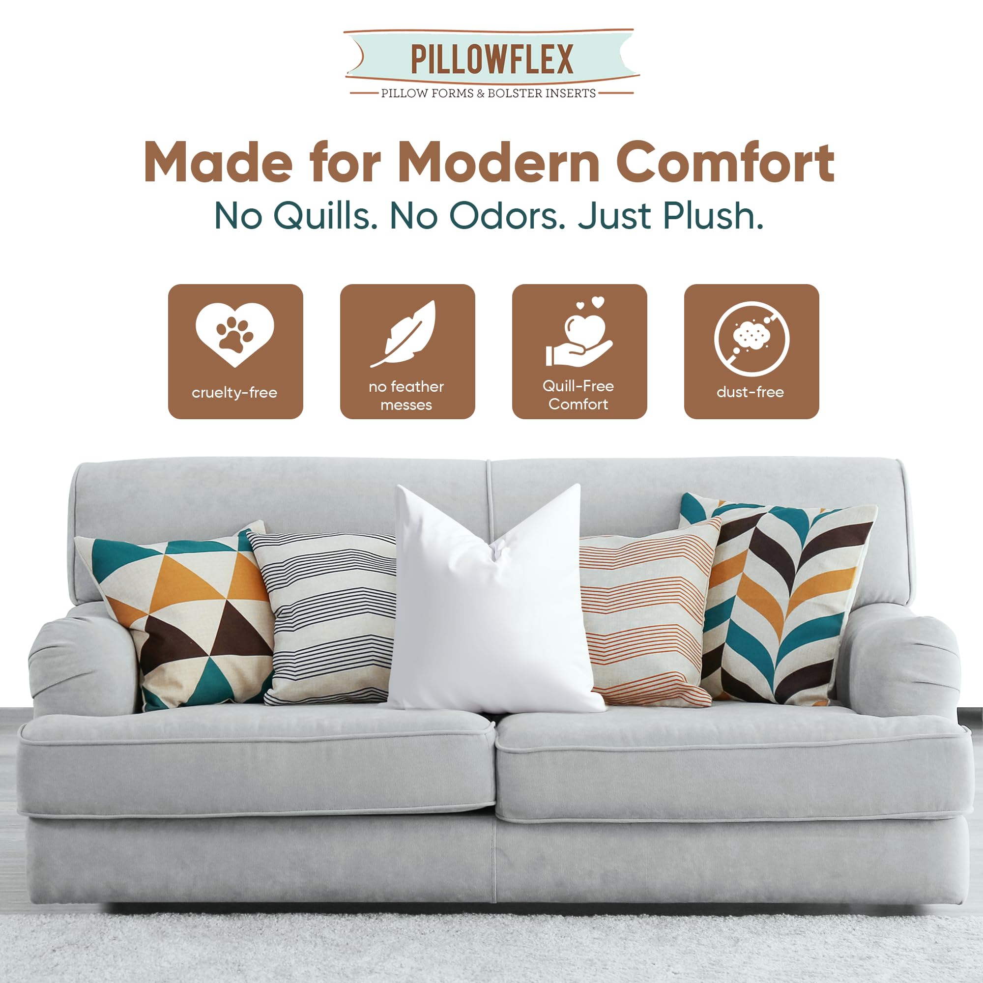 Pillowflex étiquette Made in USA témoignant qualité locale