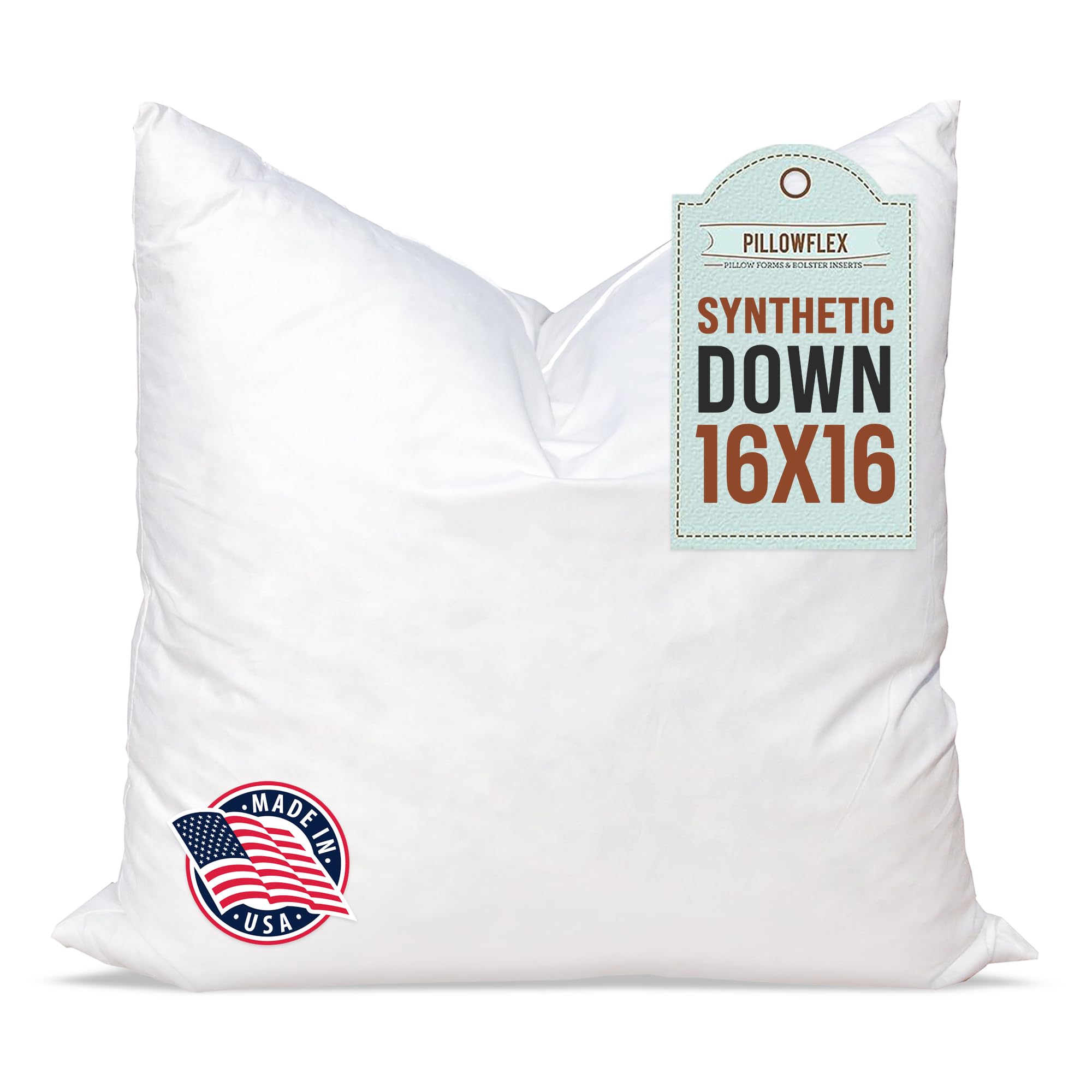 Pillowflex insert 16x16 face avant montrant forme pleine et finitions soignées