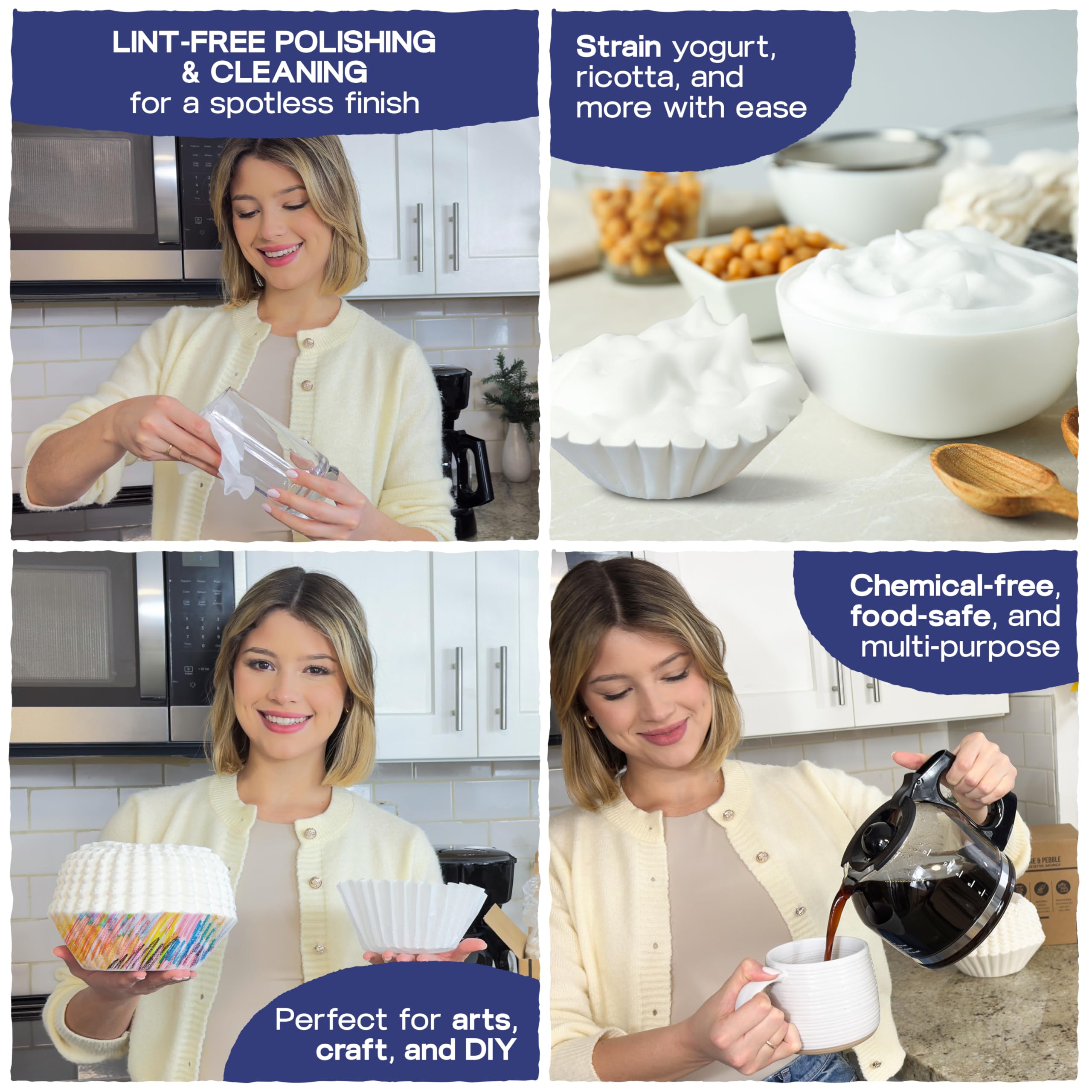 Pine & Pebble filtre retenant feuilles de thé pour infusion sans résidus
