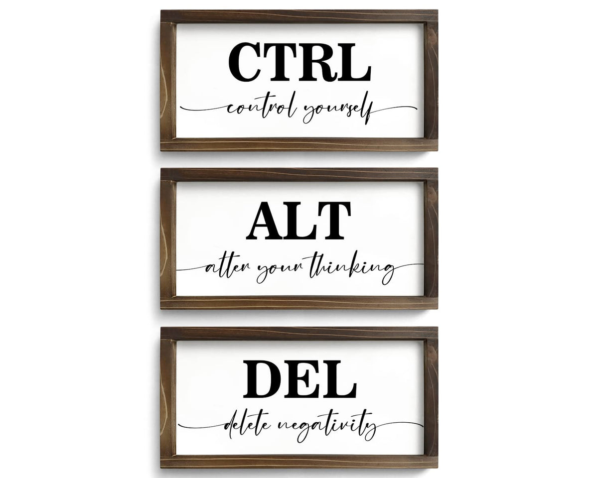 Pinetree Art ensemble trois plaques face montrant messages motivants, apporte inspiration