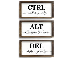 Pinetree Art ensemble trois plaques face montrant messages motivants, apporte inspiration