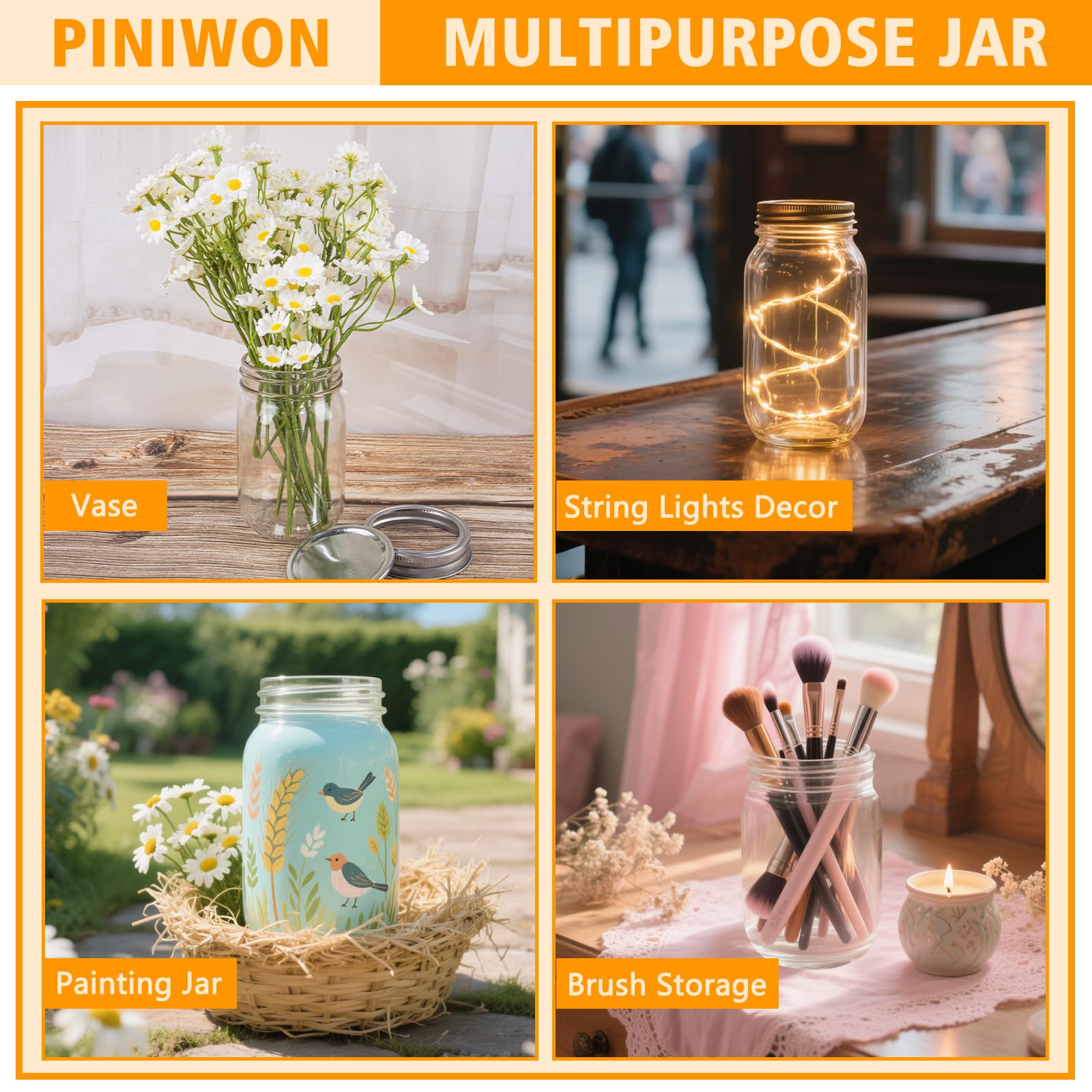 PINIWON bocal rempli overnight oats prêt à emporter, pratique et joli