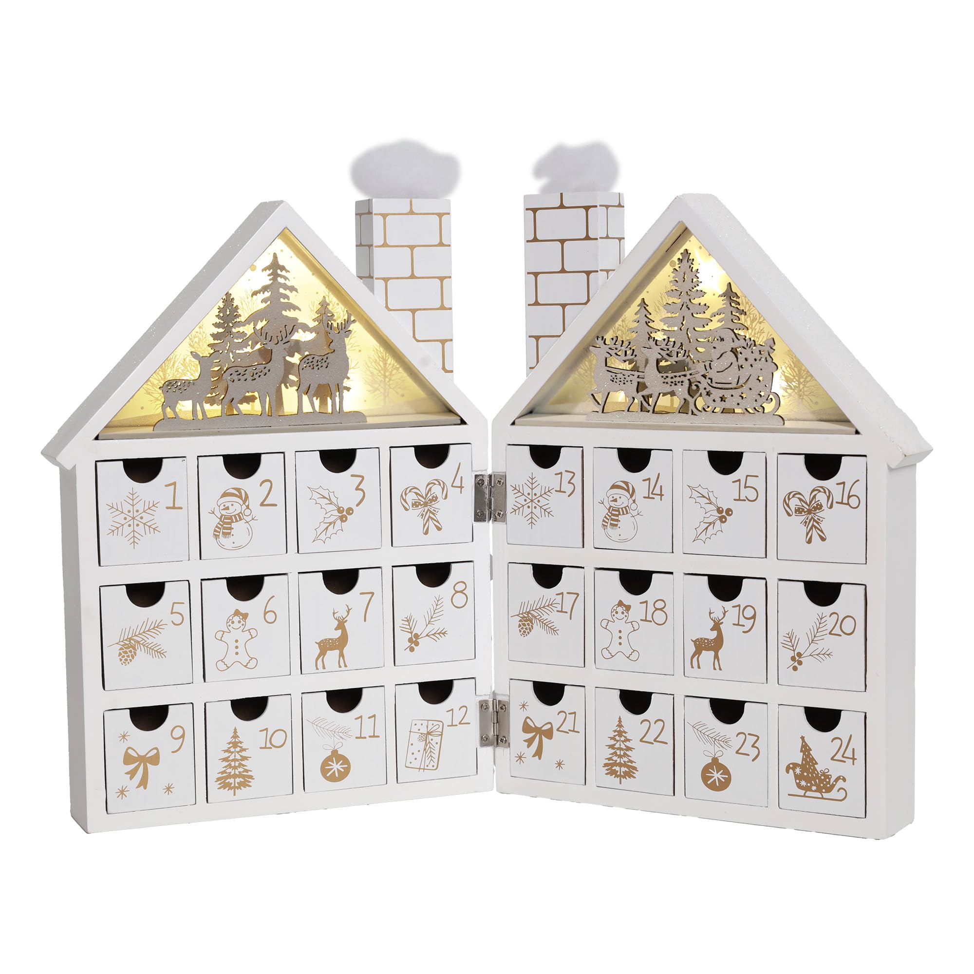 PIONEER-EFFORT maison en bois vue de face décor festive et durable