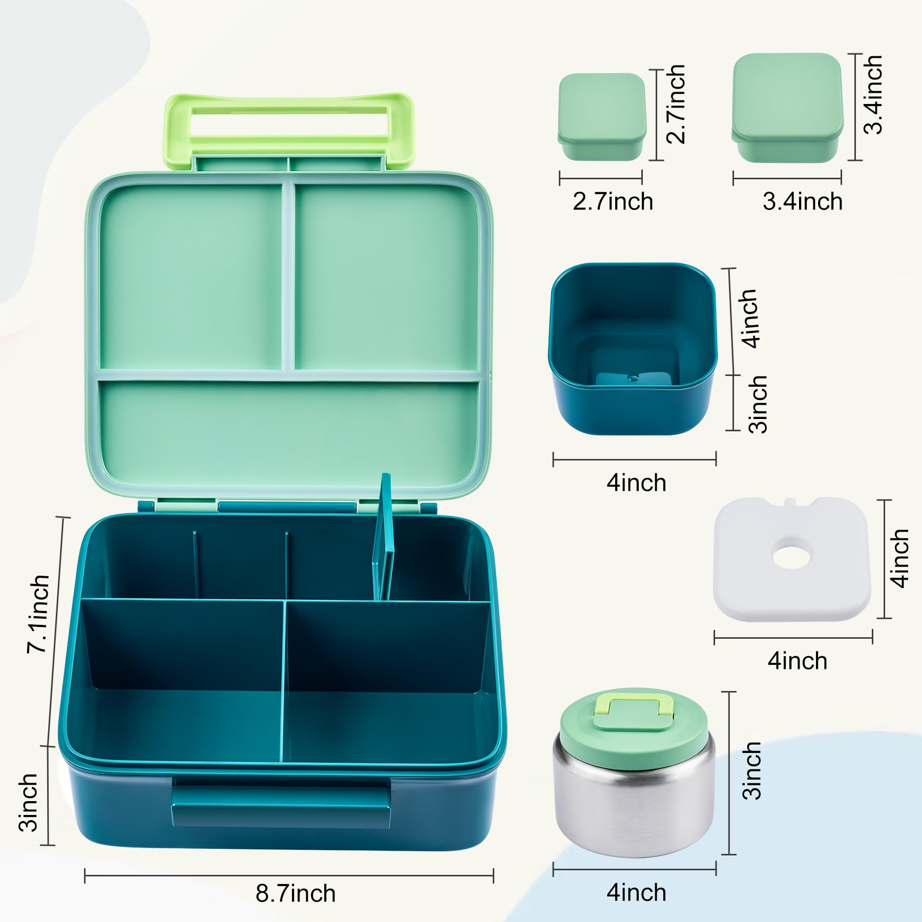 PIQUEBAR pack réfrigérant amovible placé dans la boîte pour garder les aliments frais
