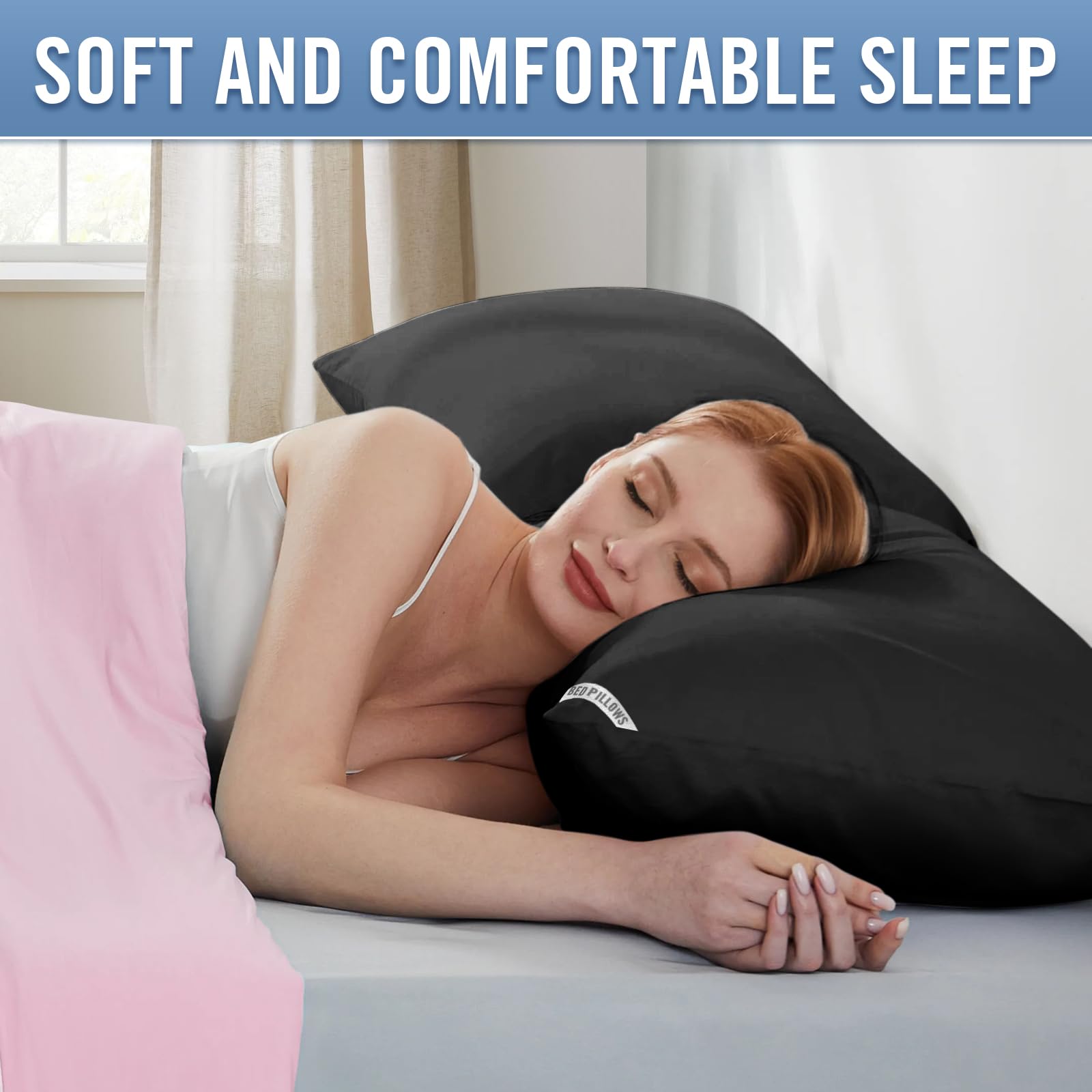 Piwaal comparaison de taille montrant un oreiller King Size versus standard, ajustement parfait