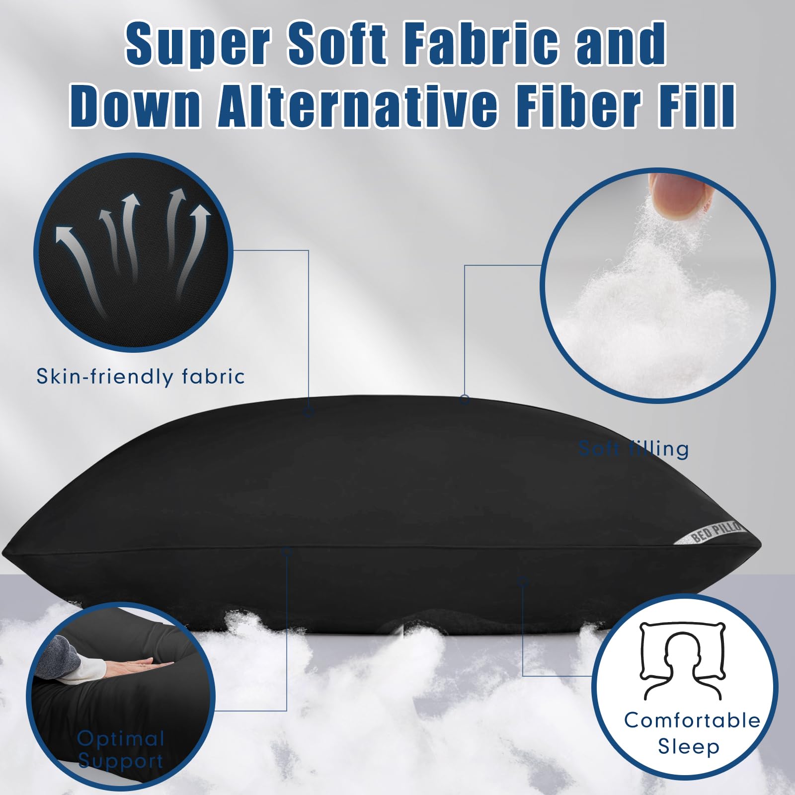 Piwaal détail du rembourrage microfibre montrant résilience et confort moelleux