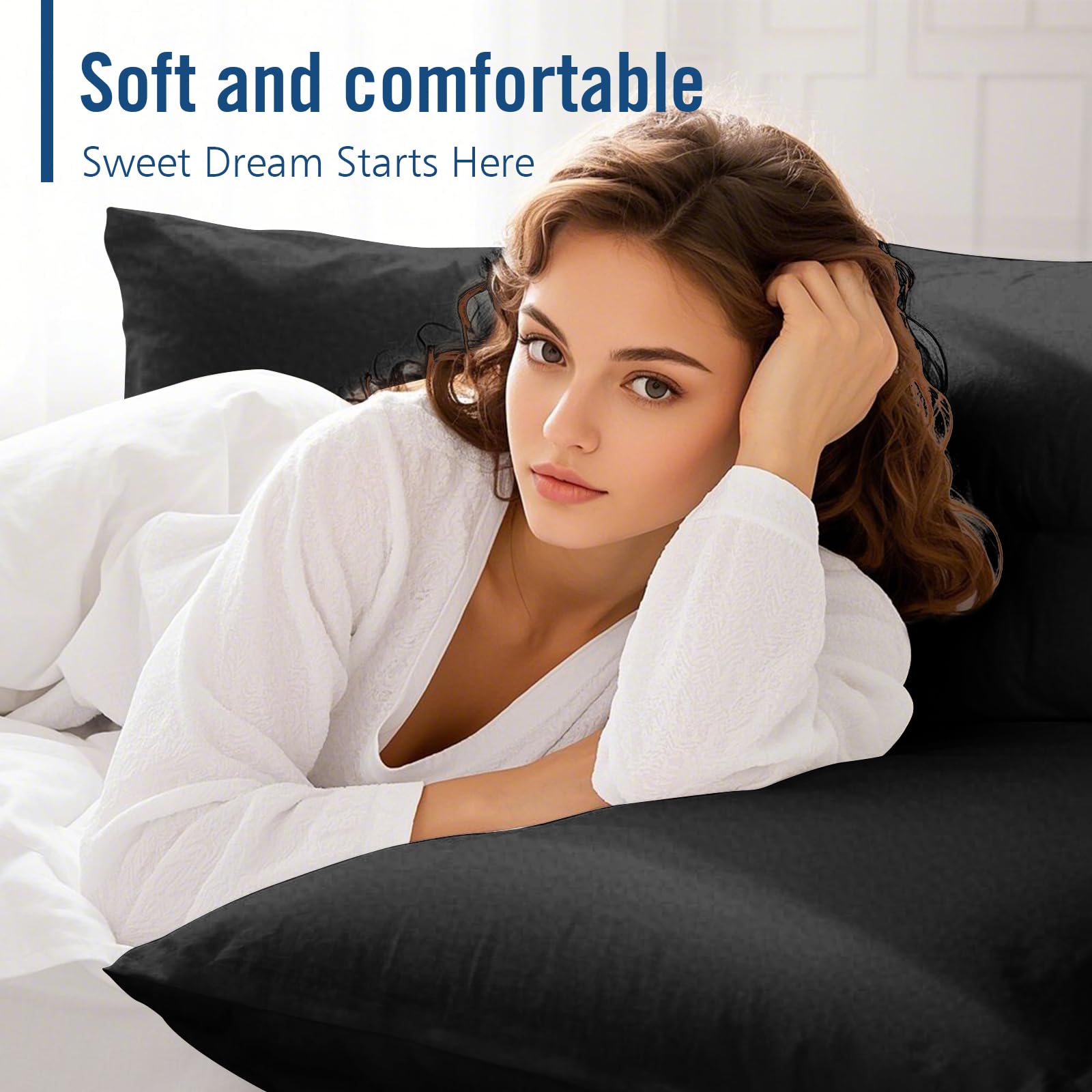 Piwaal oreiller en usage sur un lit, support confortable pour dormir